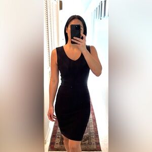 Navy Blue Sleeveless V-Neck Dress